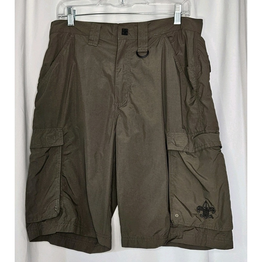 Boy Scouts Shorts Mens Adult Small Green Centennial Uniform‎ Cargo Nylon Outdoor